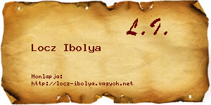 Locz Ibolya névjegykártya